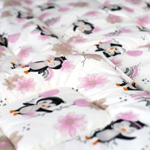 Woollyset Penguen Desenli Yün Bebek Yorganı